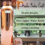Prisha India Craft Pure Copper Bottle for Water Joint Less for Ayurveda Health Benefits 900 ML