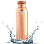 Roll over image to zoom in        Prisha India Craft Pure Copper Water Bottle, 700 ML