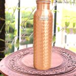 Prisha India Craft pure copper new design bottle 900 ml
