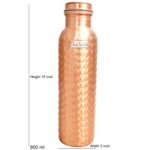 Prisha India Craft pure copper new design bottle 900 ml