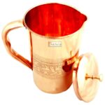 Prisha India Craft Pure Copper Jug Water Pitcher, Capacity 1600 ML