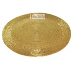 Prisha India Craft Golden Round Beaded Placemat for Dining Table, Diameter 12 Inch